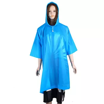 Дождевик-пончо на кнопках с капюшоном, ЭВА 100х125см, 153гр, 0,13мм