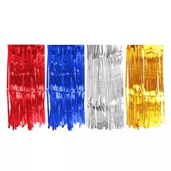 Дождик СНОУ БУМ 200х100 см, ПВХ 4 цвета (золотой, серебряный, красный, синий)