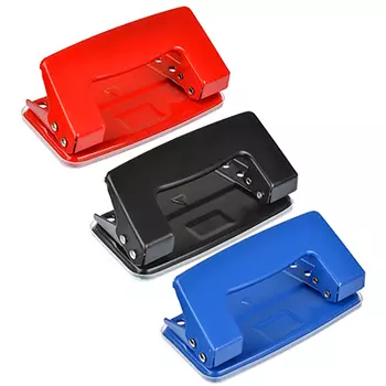 Дырокол ClipStudio малый на 10 листов, 3 цвета