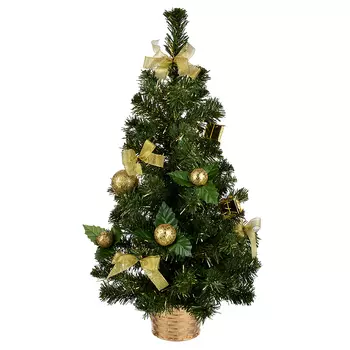 Елка декоративная СНОУ БУМ 60х30х30см пластик, полиэстер, золото