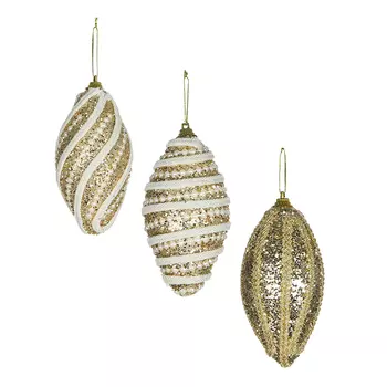 Елочная игрушка Сосулька СНОУ БУМ 6х12 см, пластик, текстиль 3 дизайна, экостиль