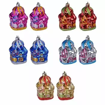 Елочные игрушки набор 2 шт СНОУ БУМ "Рождественские соборы", 8 см, пластик, 5 дизайнов