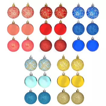 Елочные шары набор 6 шт СНОУ БУМ, 6 см, пластик, 5 дизайнов