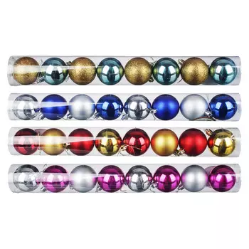 Елочные шары набор 8 шт СНОУ БУМ, d.6 см, пластик, в тубе, ассортимент цветов