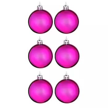 Елочные шары набор СНОУ БУМ 6шт, 6см, пластик, в пакете, лиловый, глянец