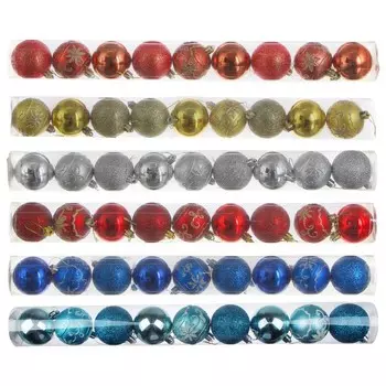 Елочные шары набор СНОУ БУМ 9 шт, 6 см, пластик, в тубе, 6 дизайнов