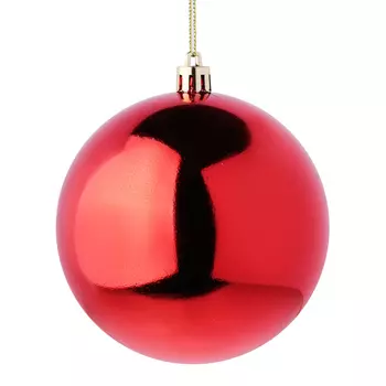 Елочный шар СНОУ БУМ 10 см, пластик, 1 шт, в пакете, красный