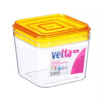 Емкость для сыпучих продуктов 0,6 л, пластик, VETTA