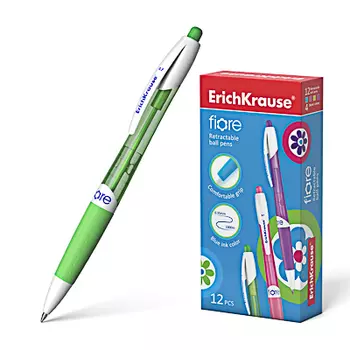 Erich Krause Авторучка шариковая синяя "Фиоре", 0,7мм, тонир.корпус, накладка, пластик, 17722