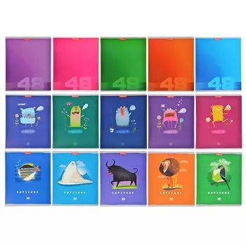 Erich Krause Тетрадь 48л. в клетку, офсет, обложка картон, скрепка, 45120, 42645, 42629