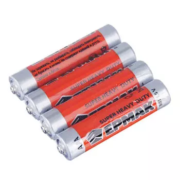 ЕРМАК Батарейки 4шт "Super heavy duty", тип AAA, солевая, плёнка
