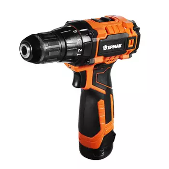 ЕРМАК Дрель-шуруповерт аккумуляторная ДША-12В-2 /1,3Ач/Li-Ion/ 23Н*м/18+1скор/2 аккум/набор св+бит.