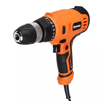 ЕРМАК Дрель-шуруповерт сетевая,ДШ-10/400, 400Вт,0-750 об/мин, б/з патрон.0,8-10мм, реверс, 30Нм