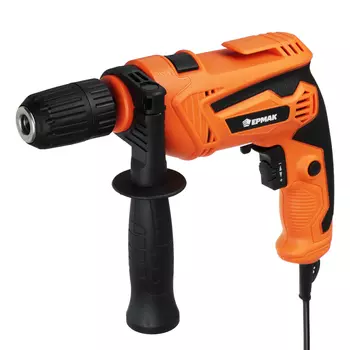 ЕРМАК Дрель ударная электр. ДУ-780-Б, 780Вт, быстрозаж. патрон 13мм, 0-3000 об/мин, рег.скор,реверс.