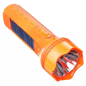 ЕРМАК Фонарь мини, 4+1LED, пластик, 6x16см, пит. 220В / солн.батарея