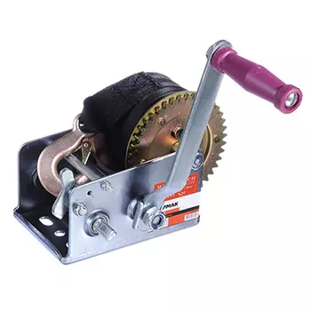 ЕРМАК Лебедка ручная шестеренчатая TRT 1201S (трос - ремень) 900кг, длина троса 10м