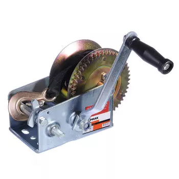 ЕРМАК Лебедка ручная шестеренчатая TRT 1301S (трос - ремень) 1360кг, длина троса 8м