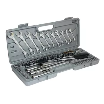 ЕРМАК Набор инструментов 63 предмета, универсальный, 1/2" и 1/4"