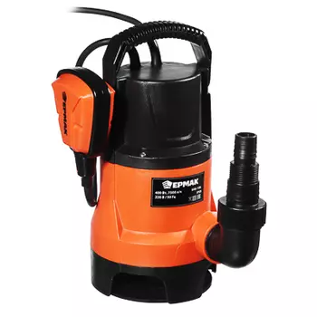 ЕРМАК Насос погружной дренажный НП-400/35, 400Вт, 7500 л/ч, подач.5м, погруж.5м, диам.част.35мм