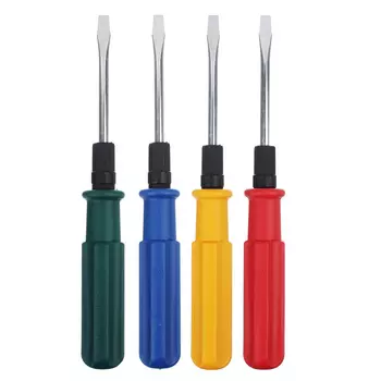 ЕРМАК Отвертка 2 в 1, 6*75мм с мет. фиксатором, 4 цвета