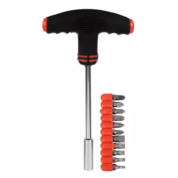 ЕРМАК Отвертка Т-обр. с набором бит 11пр.