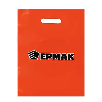 ЕРМАК Пакет подарочный ЕРМАК разм 30*40см, пвд, с вырубной ручкой, с принтом, цвет оранжевый
