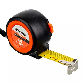 ЕРМАК Рулетка Автостоп, ABS пластик, 5мх25мм