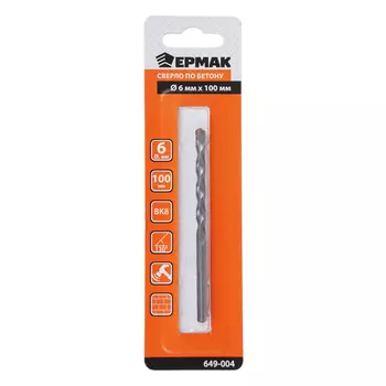 ЕРМАК Сверло по бетону 6х100мм, с трехгр. хвостовиком
