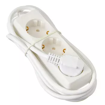 ЕРМАК Удлинитель 3 гнезда с зазем, евро, 3х1,0 мм2, 2м