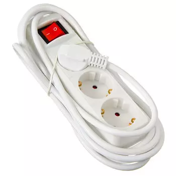 ЕРМАК Удлинитель 3 гнезда с зазем, выкл-ем, евро, с защит. шторками, 3х1,0 мм2, 2м