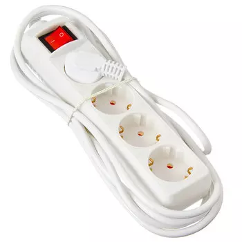 ЕРМАК Удлинитель 4 гнезда с зазем, выкл-ем, евро, с защит. шторками, 3х1,0 мм2, 3м