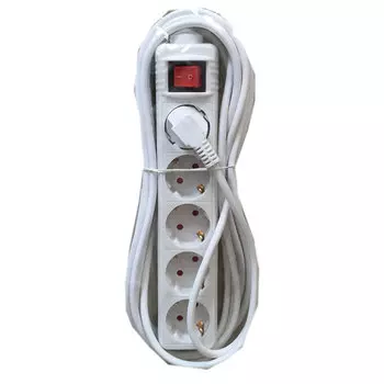 ЕРМАК Удлинитель 5 гнезд, с зазем и выкл-ем, евро, с защит. шторками, 3х1,0 мм2, 5м