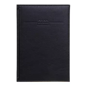 Ежедневник на 2022 "Концепт" А5,352стр, твердая обл.с поролоном, ПУ под кожу, тиснение, черный