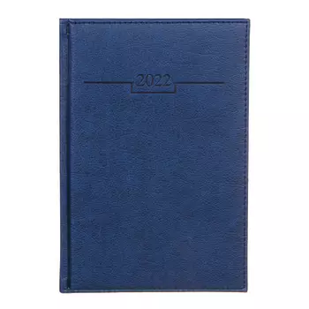 Ежедневник на 2022 "Концепт" А5,352стр, твердая обл.с поролоном, ПУ под кожу, тиснение, т.-синий