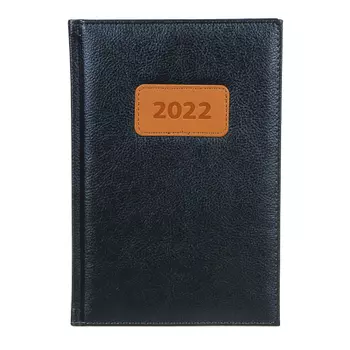 Ежедневник на 2022 "Софт" А5,352стр, твердая обл.с поролоном, аппликация, ПУ, т.-серый металлик