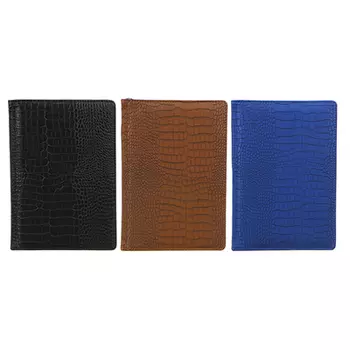 Ежедневник недатир."Кроко" А5, 320стр, тверд.обл.с поролоном, ПУ под кожу крокодила, пакет, 3 цв.