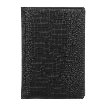 Ежедневник недатир."Кроко" А5, 320стр, тверд.обл.с поролоном, ПУ под кожу крокодила, пакет, черный
