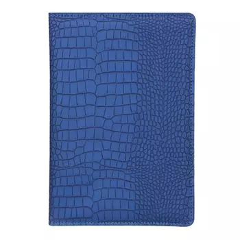 Ежедневник недатир."Кроко" А5, 320стр, тверд.обл.с поролоном, ПУ под кожу крокодила, пакет, синий