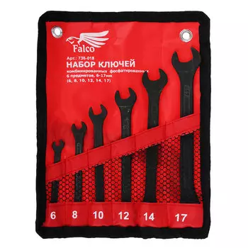 FALCO Набор ключей комб. фосфат. в сумке 6 пр., 6-17мм (6, 8, 10, 12, 14, 17)