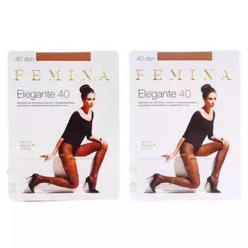 FEMINA Колготки 40 DEN ELEGANTE с шортиками, р-р 1/2,3,4,5, 79%полиамид, 18%эластан, 3%хлопок, 2 цв.