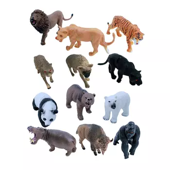 Фигурка "Дикие животные", ПВХ, 12х10х2,5см, 12 дизайнов