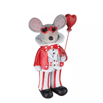 Фигурка, полирезина, 7х6х12,5см, MILLIMI "Мышь Элвис"