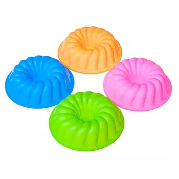 Форма для выпечки силиконовая, 13х3,5см, "Пудинг" 4 цвета