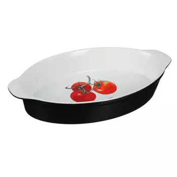 Форма для запекания и многослойных салатов овальная, с ручкой, керамика, 30х17х5 см, MILLIMI "Вельве