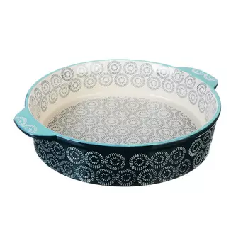 Форма для запекания MILLIMI, d. 25 см, круглая с ручками, аквамарин