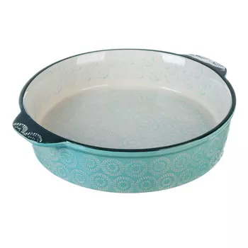 Форма для запекания MILLIMI, d. 25 см, круглая с ручками, бирюзовый