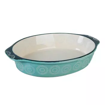 Форма для запекания овальная MILLIMI, 32х21х6 см, керамика, бирюзовый