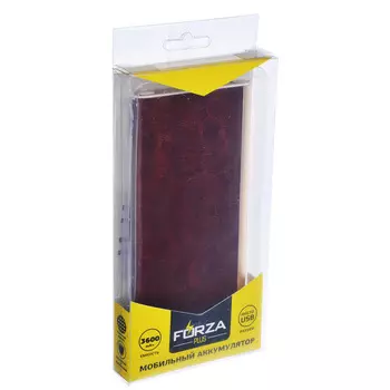 FORZA Аккумулятор мобильный, 3600 мАч, 1A, Micro USB, в кожаном корпусе, 2 цвета