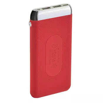 FORZA Аккумулятор мобильный, 8000 мАч, 2xUSB, 2А, с беспроводной зарядкой, прорезиненный, 3 цвета