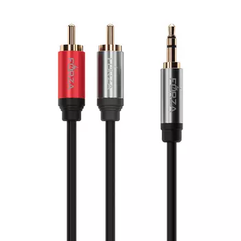 FORZA Аудио-кабель mini-Jack, 2RCА, 1,8м, позолоч. никелир., медь, оплётка ПВХ